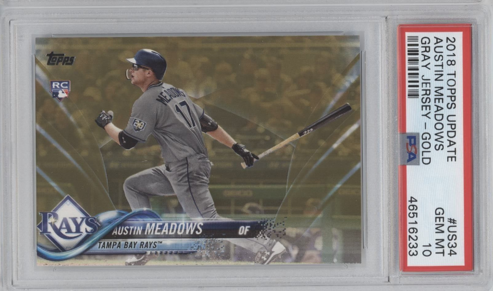 AUSTIN MEADOWS 2018 Topps update Rookie Card (RC) US34 GOLD /2018  PSA 10