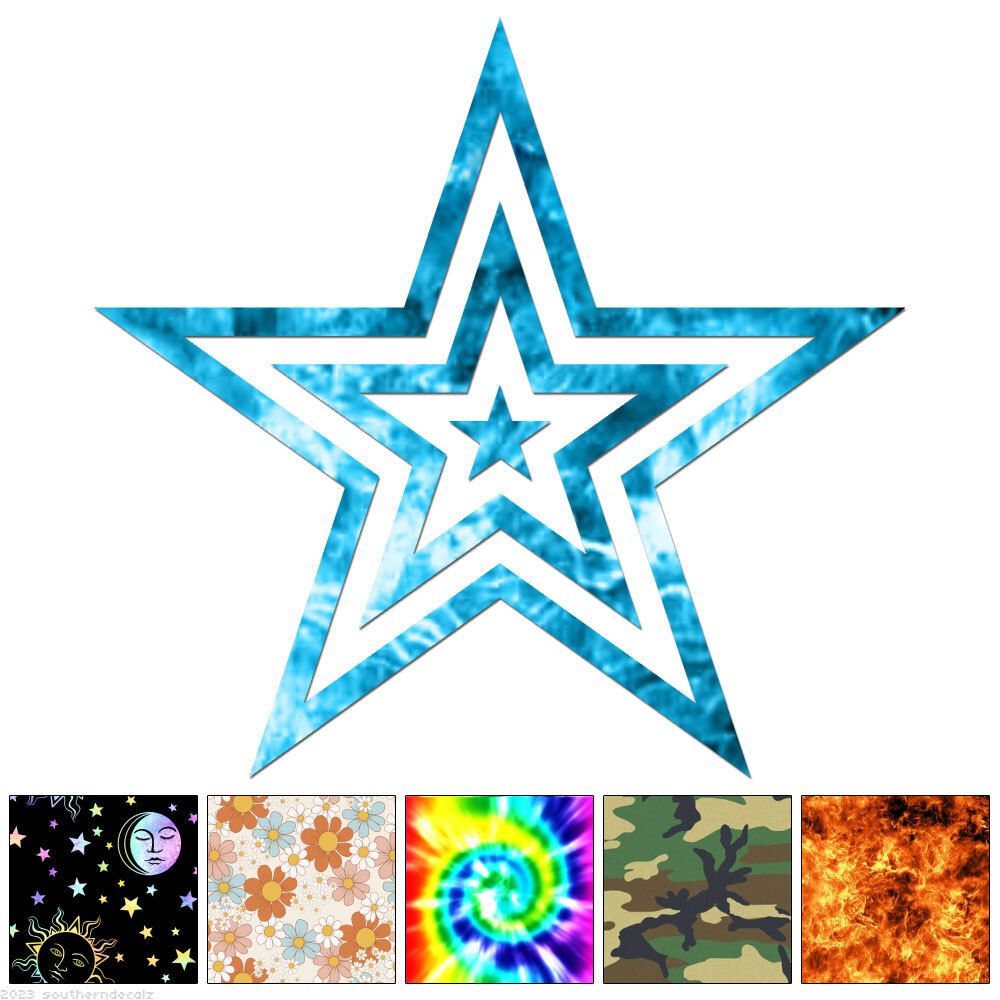 Stars Inside Stars - Decal Sticker - Multiple Patterns & Sizes ...