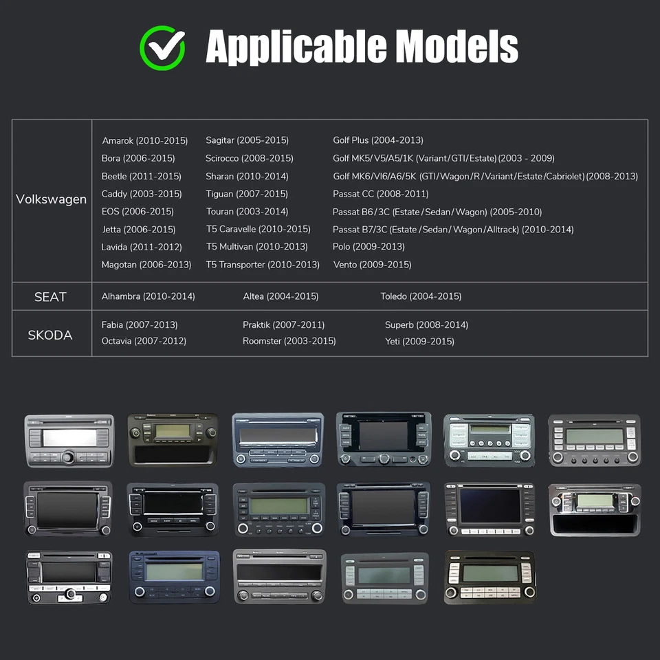 For VW Volkswagen Jetta Passat 7" Carplay 4+64G Car Stereo Radio GPS BT Android - Image 4 of 4