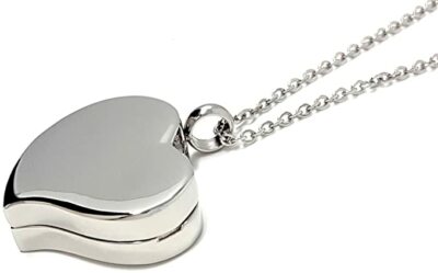 Heart Pill Necklace - Polished Heart Locket with Strong Magnetic Closure SILVER