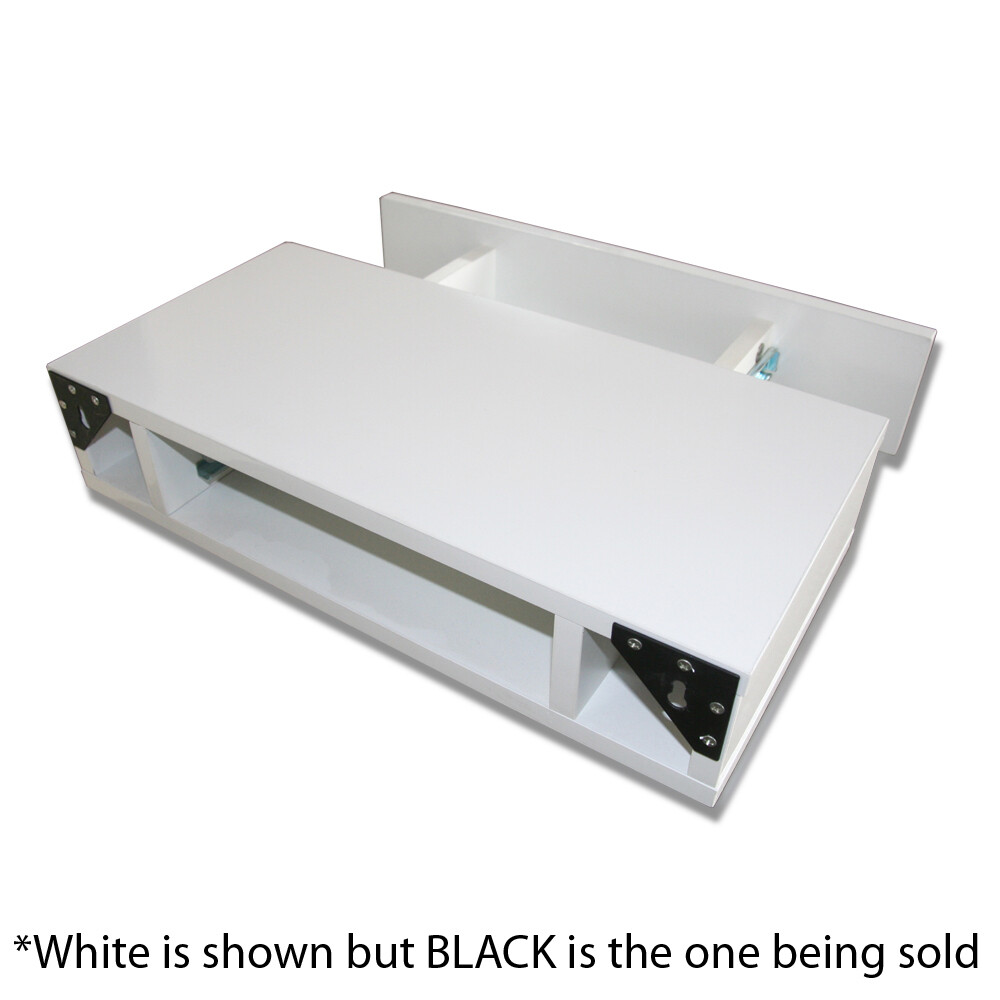 Floating Drawer Shelf Concealed Storage BLACK Gloss Bookshelf 48cm x 25cm x 10cm eBay