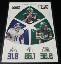 2022 Panini Score Football Fantasy Stars Brown/White/Carter Base Insert #FS8