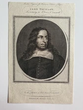Antique Engraving John Thurloe – Secretary to Oliver Cromwell Harrison’s Rapin 