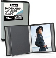 Dunwell Photo Album 8X10 (Silver) with Black Mounting Paper, 8 X 10 Photo & Art 
