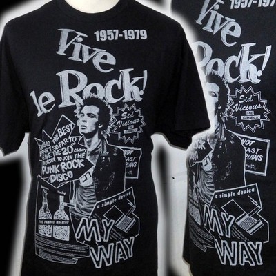 SID VICIOUS VIVE LE ROCK UNIQUE PUNK T SHIRT XL BAD CLOWN KLEIDUNG LAMF