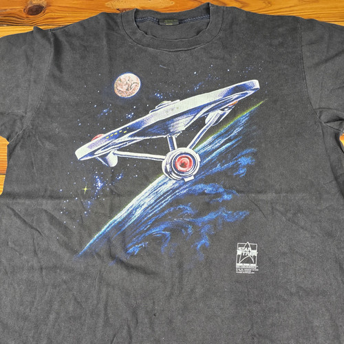 Camicia Star Trek Vintage 1991 CHANGES Enterprise 25° Anniversario anni 90 XL Nera - Foto 4 di 14