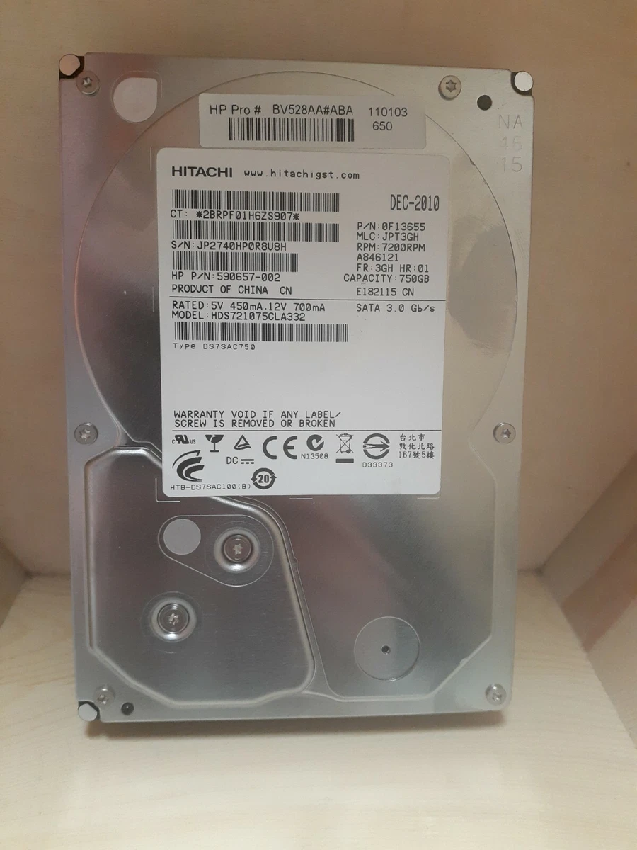 Hitachi Internal Hard Disk Drives 750 GB Storage Capacity for sale
