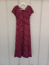 Alex Evenings Evelyn Rosette Lace Long Gown Size 12 Mother Of Bride In Merlot