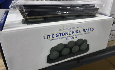 American Fire Glass Lite Stone Fire Balls Set of 6 Ceramic 4'' Gas Fire Pit