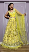 Classic Look Georgette Yellow Lehenga Choli With Dupatta For Haldi Special