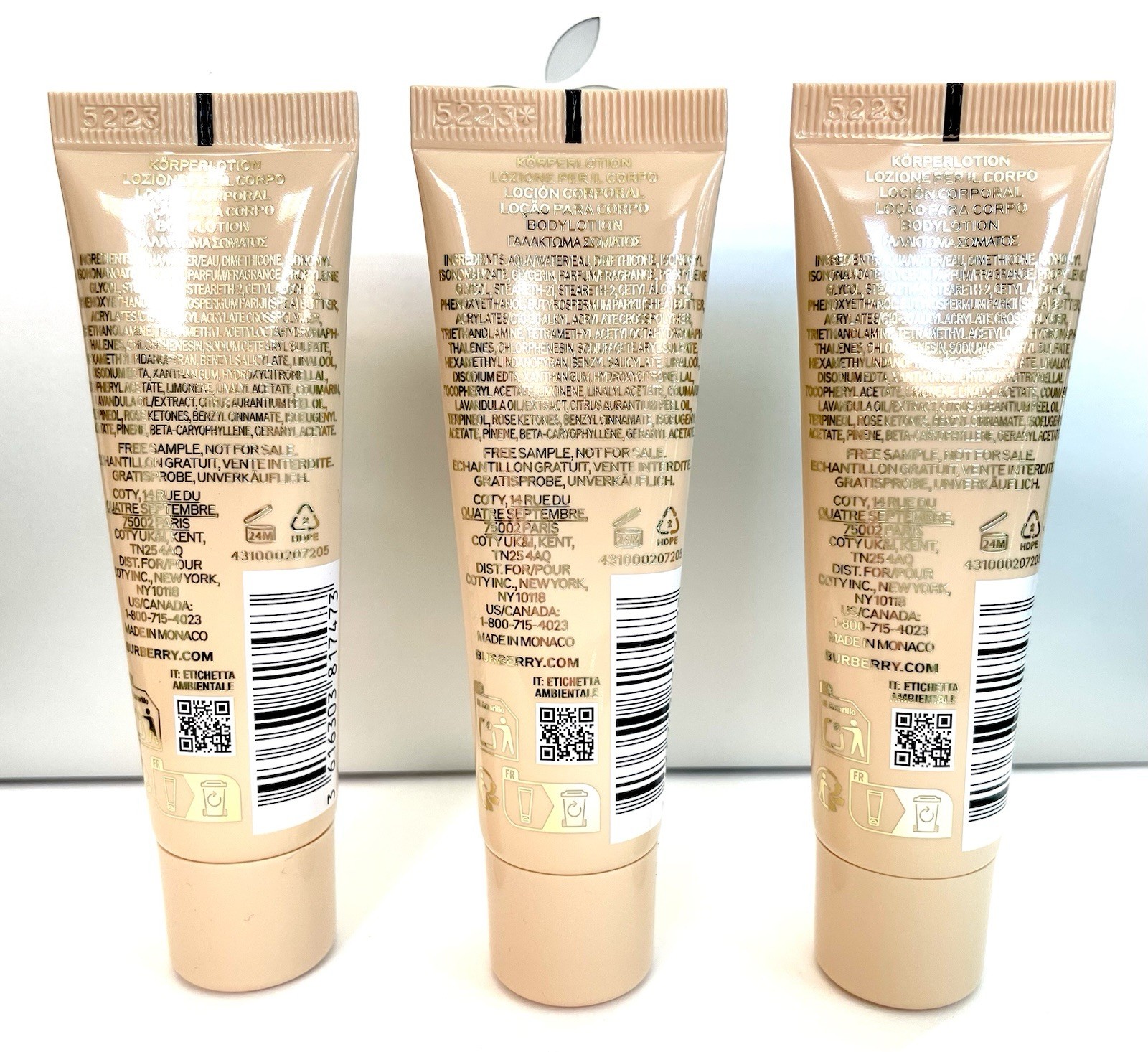 Burberry Goddess 3. Perfumed  Body Lotion 1.0 fl.oz / 30 ML Each  Tube New