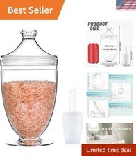 Large Acrylic Jar with Lid 46 oz, Bath Salt Container with Scoop, Shatterproo...