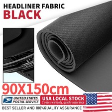 3MM Black 35"x60" Flat Knit Headliner Fabric Foam Back Material Car/Truck Roof