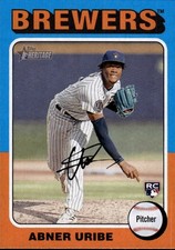 2024 Topps Heritage Abner Uribe #160 Milwaukee Brewers 3D