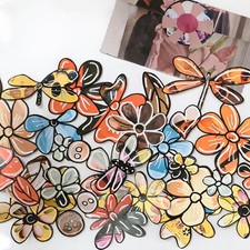 Magazine Fodder Flowers - HAND drawn And Hand Cut + Mag Envelope Hand Crafted