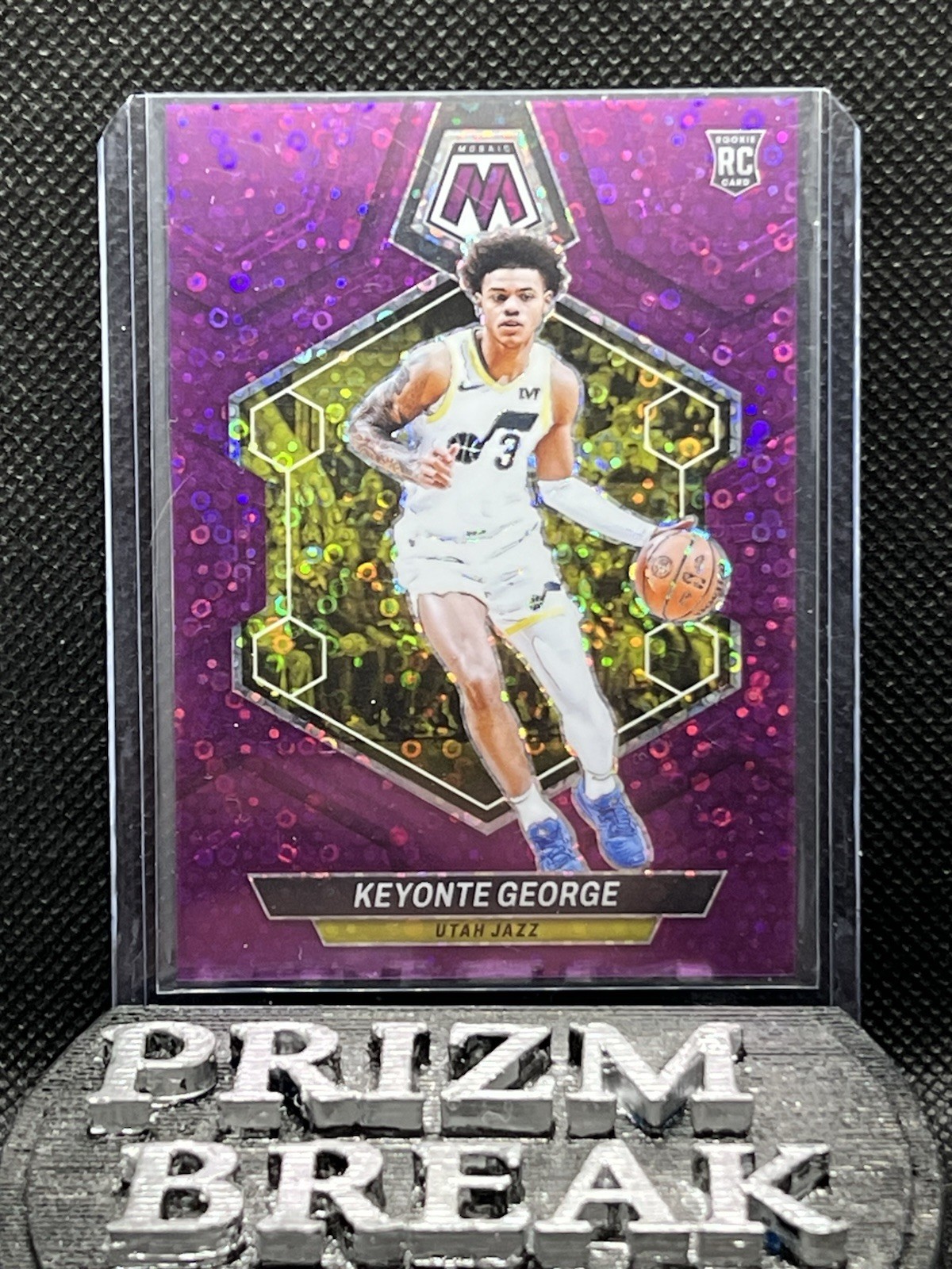 2023-24 Panini Mosaic Keyonte George RC Purple Disco Fast Break /50 Jazz #222 🏀
