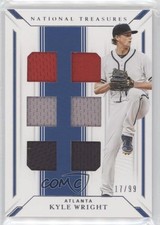2019 Panini National Treasures Game Gear Material Sixes 17/99 Kyle Wright zm0