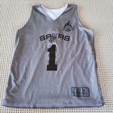San Antonio Spurs 1 Jersey Youth Large NBA Basketball Reversible Gray White