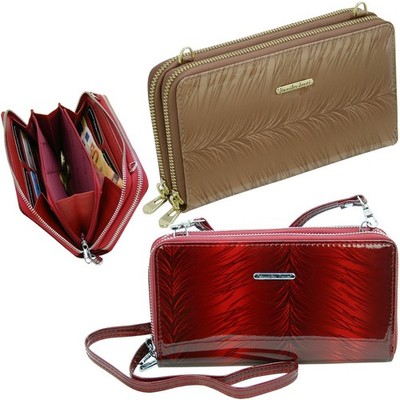 Elegante Leder Clutch Tasche mit Handyfach 2in1 Tasche & Geldbörse RFID-Schutz