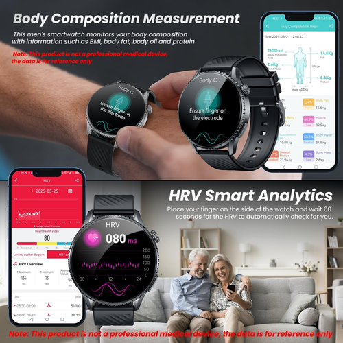 Orologio Smartwatch Uomo Sano Orologi: 1.56" AMOLED Fitness Tracker Con ECG HRV - Foto 2 di 12