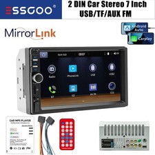 7" Double 2 DIN Car Stereo Head Unit Android Auto/Carplay Touch Screen FM/SWC