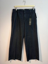 Liverpool Kelsey Wide Leg Trouser, Petite 6/28, Indigo Rinse