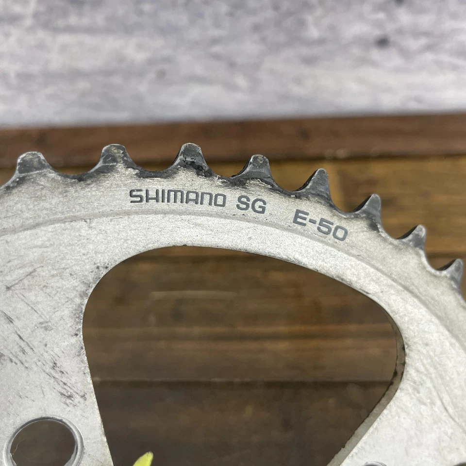 Juego de platos vintage Shimano SG 50 30 110 BCD triple aleación Japón Foto 3 de 4