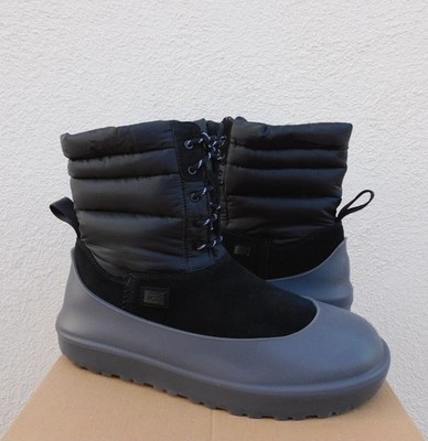 UGG x STAMPD BLACK LACE-UP SUEDE/ WOOL WINTER BOOTS,  MEN US 9  