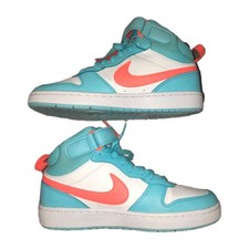 Nike Court Borough Mid 2 BG Kids Sneakers Aquarius Blue Orange SZ 7Y HF4791-407