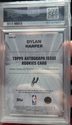2025-26 Topps Chrome - Autograph Issue Rookies Dylan Harper #TAUR2