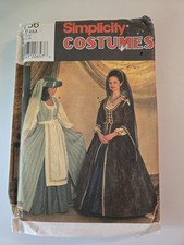 Simplicity Costumes Tudor Renaissance Pattern 7756 4,6,8 Uncut Halloween