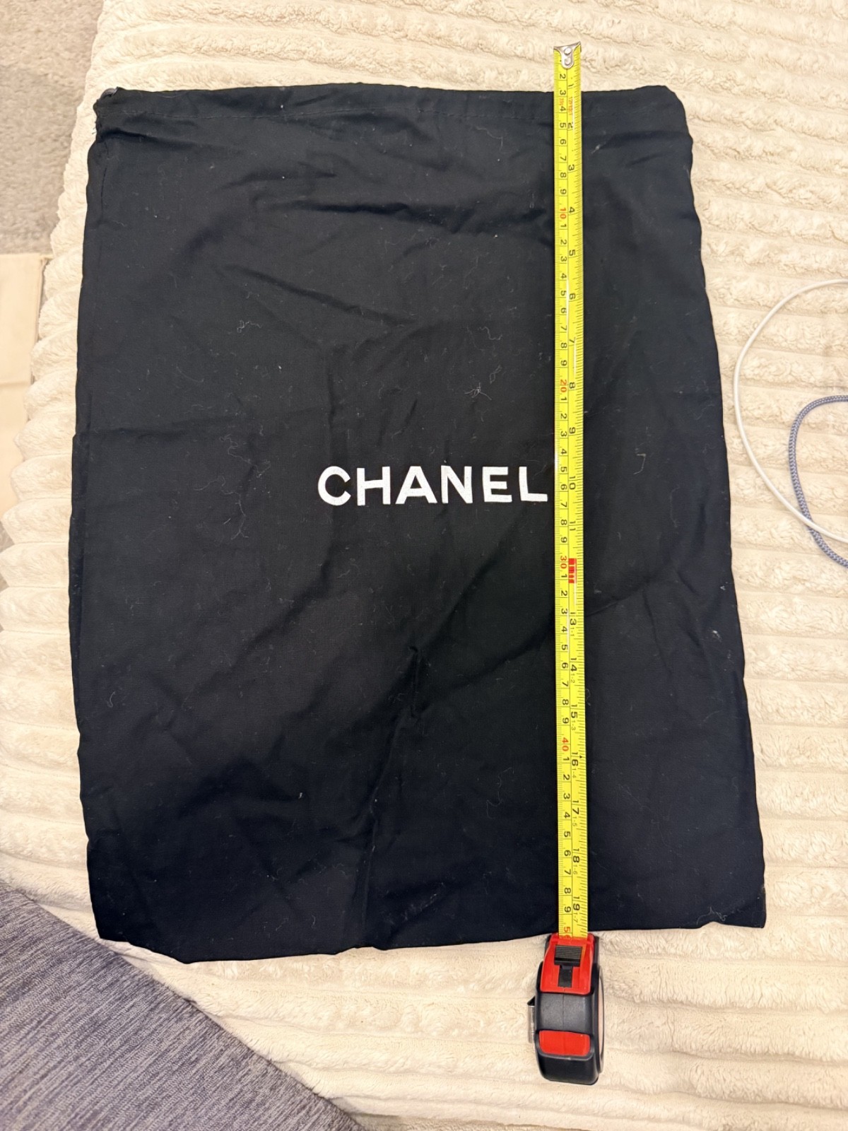 Chanel Dust Bags 19.5 X 14 “ Black Drawstring
