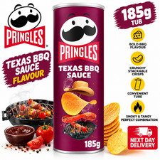 Pringles Texas BBQ Sauce Crisps 185g – BBQ Flavour Snack – Next Day Delivery