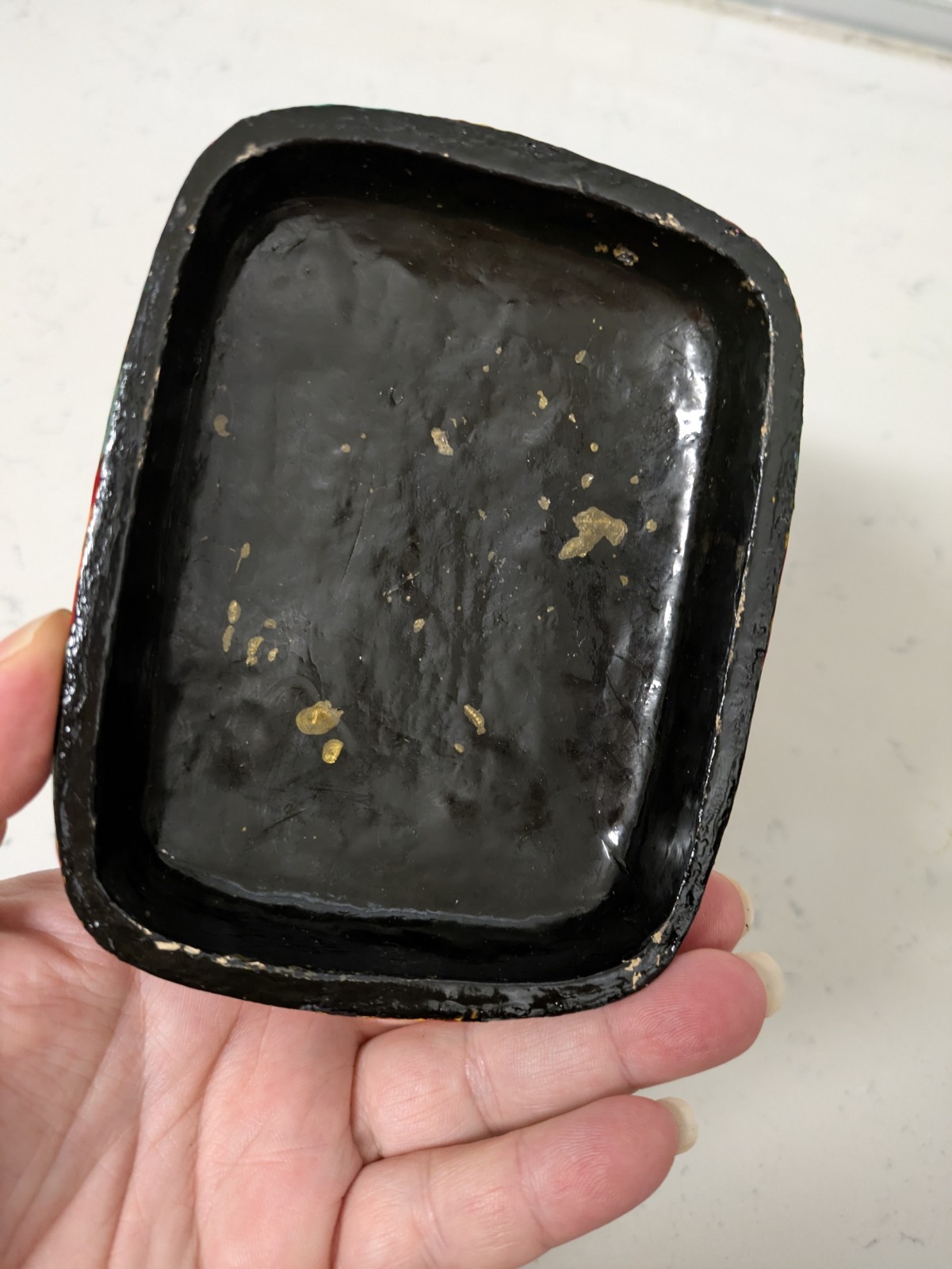 Kashmiri Art Papier Mache Floral Design Colorful Trinket Box