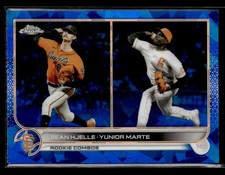 2022 Topps Chrome Update Sapphire #US246 Sean Hjelle / Yunior Marte Rookie card