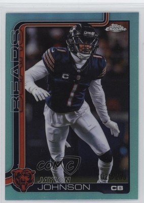 2025 Topps Chrome Teal Refractor 26/299 Jaylon Johnson #57 3c2