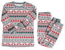   NEW REINDEER/SNOWFLAKES CHRISTMAS 2 pc Pajamas Top/Bottoms SET Childs Size 8  