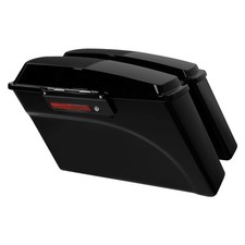 Glossy Black Hard Saddlebags with 6x9 Speaker Lids for Touring 1994-2013