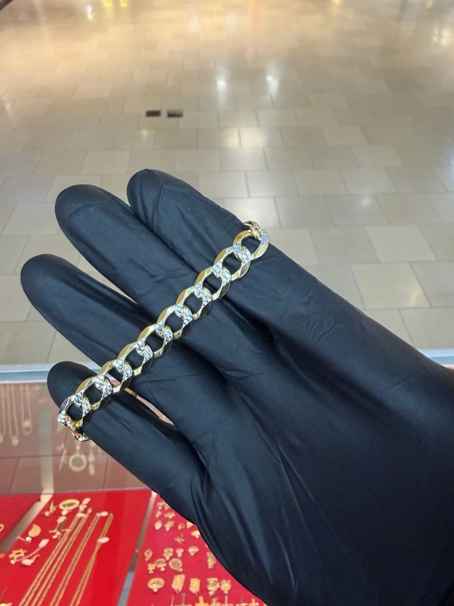 Armband Gelbgold vergoldet Kubanischer Diamantschliff 10,3 mm 22,87 Gramm