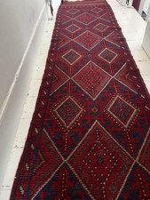 Vintage Handmade Afghan Tribal Mushvani Wool Runner rug  253cm  X   62cm