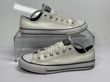 Converse All Star Girls White Iridescent Size 6 Juniors Ox Low Top Sneakers