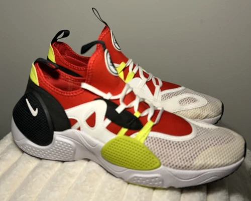 NIKE Huarache E.D.G.E. TXT "Volt Bianco Rosso" Uomo Taglia 11M