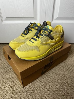 Nike Air Max 1 x Travis Scott Cactus Jack Saturn Gold Sneakers (Men s Size 9)