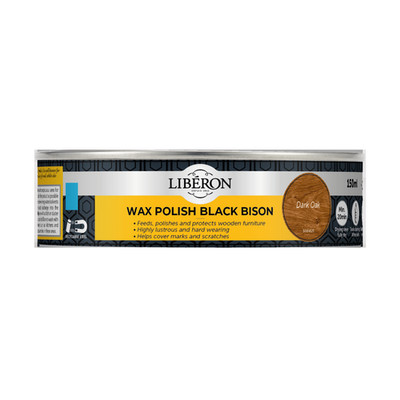 Liberon Wax Polish Black Bison Dark Oak 150ml   Rich Finish for Interior Wood