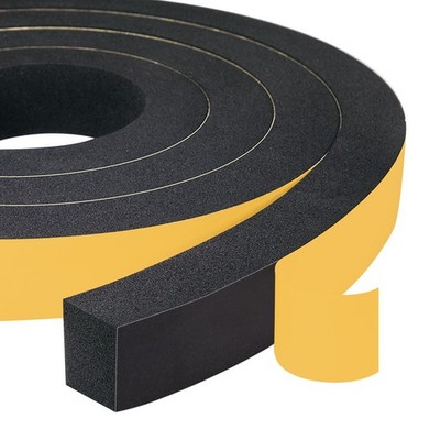 Yotache High Density Adhesive Foam Tape 2 Rolls 1'' Wide 1''x3/4''x13 FT, Black 