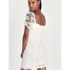 Lulus Women Avid Admiration Embroidered Mini Dress White Small