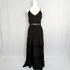 Forever 21 Black Lace Tiered Fit & Flare Maxi Dress, Size L (Fits M)