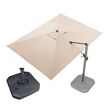 Patio Umbrella with Base Outdoor Cantilever Rectangle Umbrella Offset Umbrella