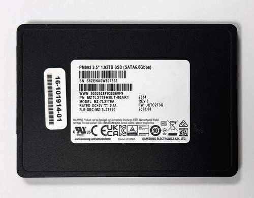 Samsung SSD PM893 1,92 TB, MZ7L31T9HBLT-00AK1 SATA - 100% health