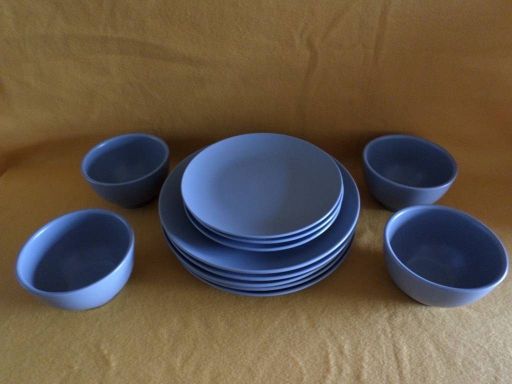 Ikea Of Sweden Grayish Blue 21963 Dinner 5/bowls 4/ Salad 3